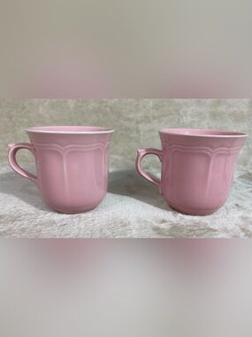 French Country Rose Made in Japan 2 Coffee / Tea Mugs Pink